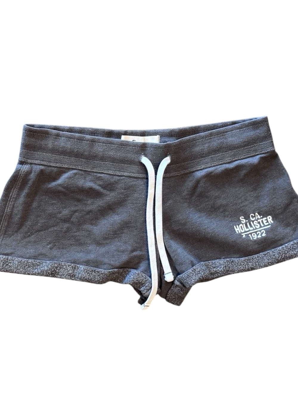 Hollister Y2K Dark Charcoal Shorts with White Drawstring